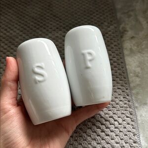 Ceramic White Salt and Pepper Shakers